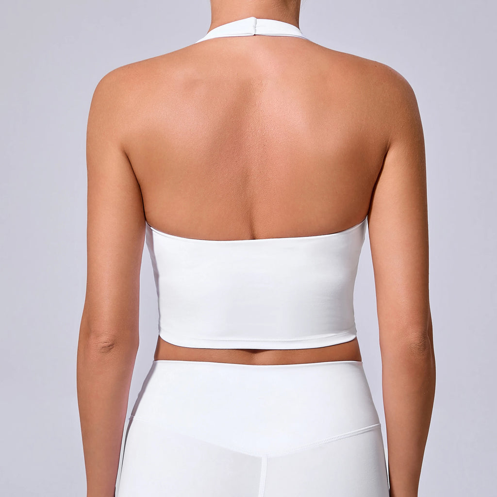 Ladies Sports Bra Sexy Hanging Neck High Support Impact Yoga Underwear Running Fitness Gym Push Up Workout Bra Padded Bralette