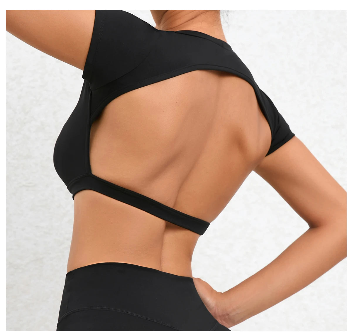 Sports Muscle Back Tee Without Padded Women Backless Sports Shirts Workout Gym Training Yoga T-Shirt Outdoor Open Back Tops