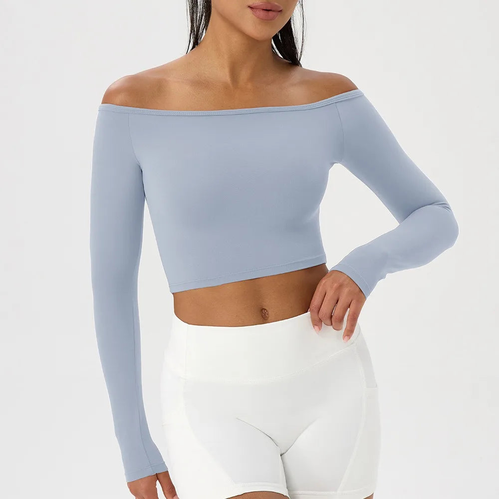 Off-Shoulder Ribbed Crop Top