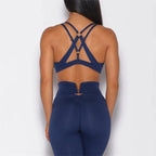 SVEIC Women's Tracksuit V Back Leggings Fitness Yoga Sets Sports Bras Sportswear Training Workout Suits Top Gym Outfits Clothing