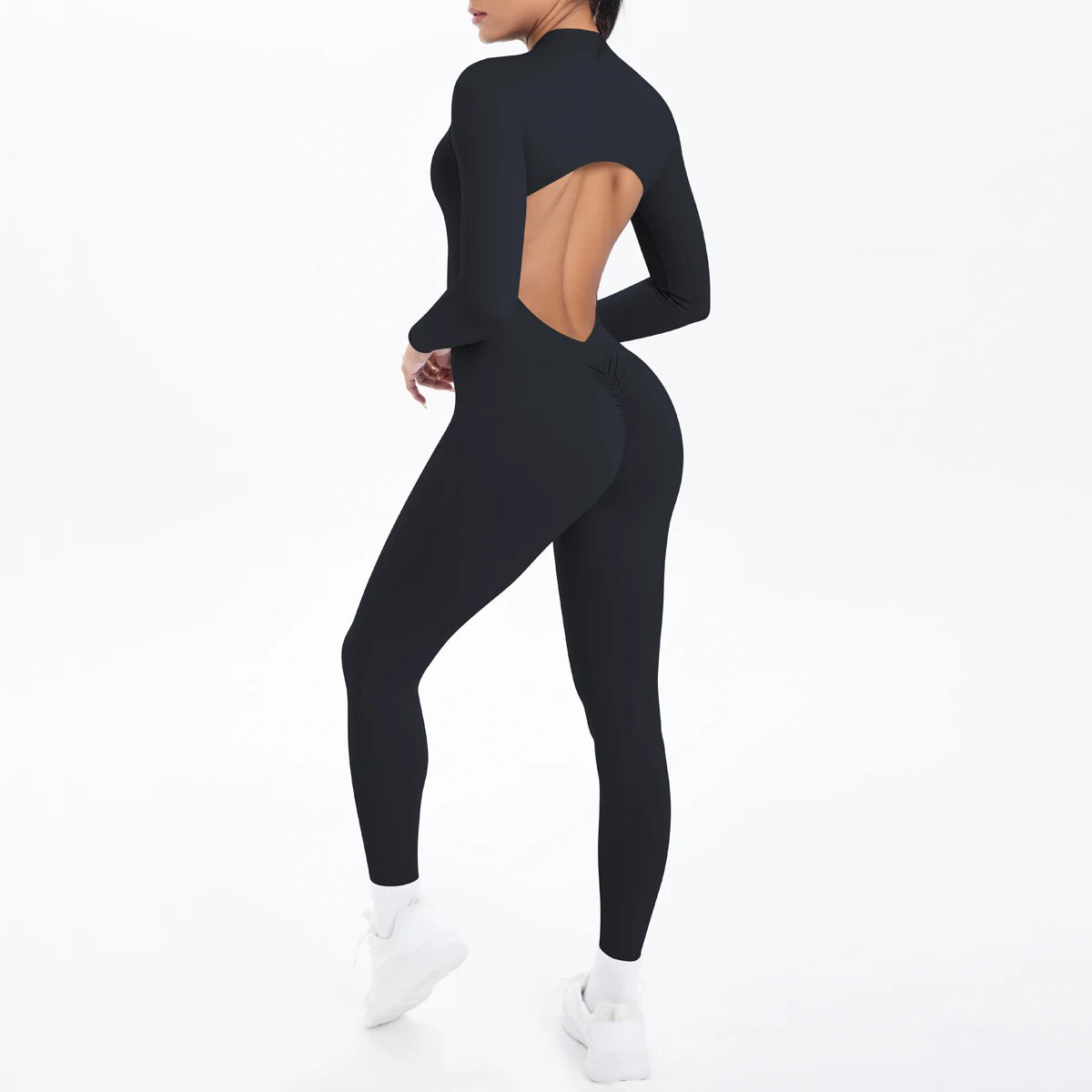 Long Sleeve Backless Zip Bodysuit