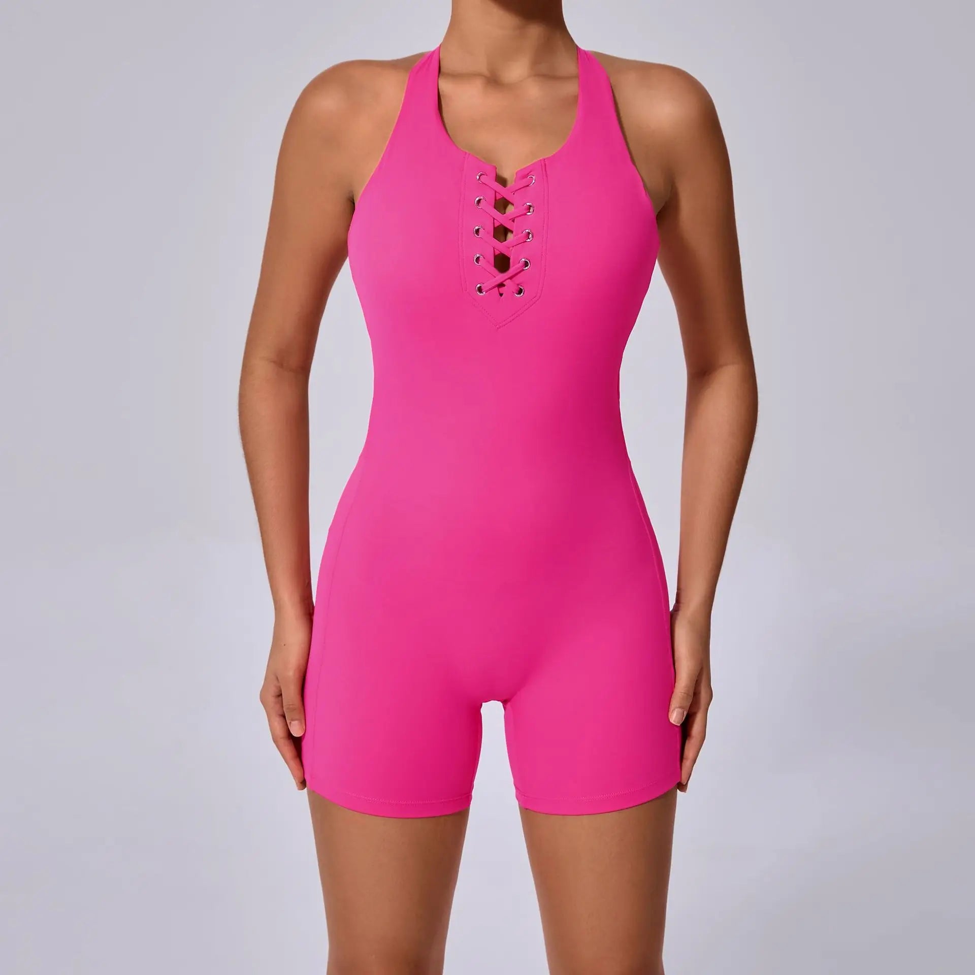 Elegant Cross Backless Sports Jumpsuit for Women