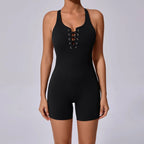 Elegant Cross Backless Sports Jumpsuit for Women