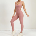 Women's Yoga Rompers One Piece Tummy Control Jumpsuit Padded Sports Bra Romper Fitness Sportwear