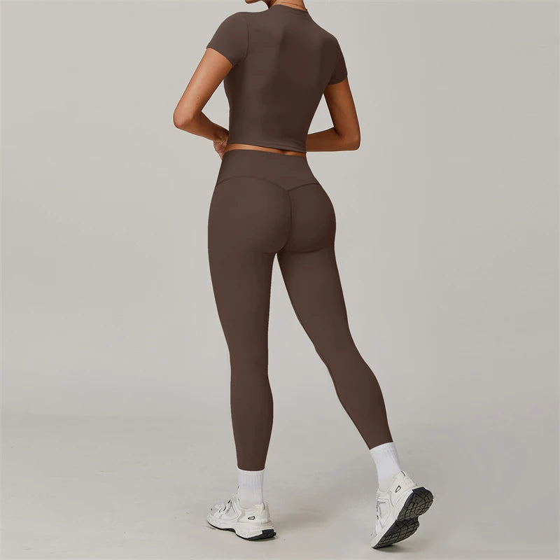 Short Sleeve Crop & Leggings Set