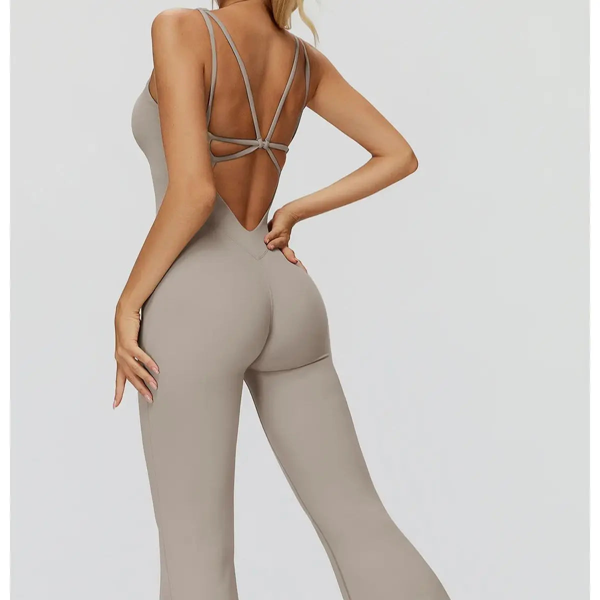 Cross Back Wide Leg Jumpsuit