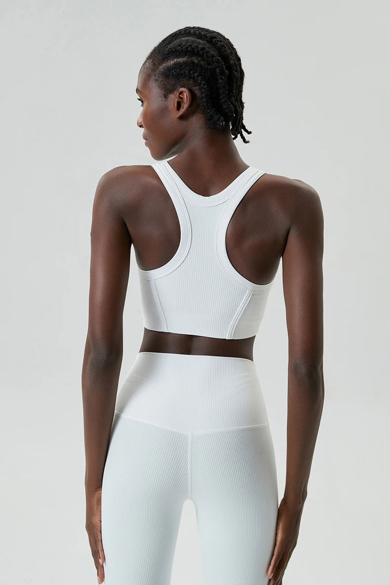 Ribbed Round Neck Crop Bra