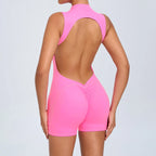 Elegant Backless Yoga Romper - Quick Dry & Breathable