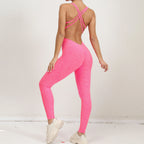 Women's Yoga Rompers One Piece Tummy Control Jumpsuit Padded Sports Bra Romper Fitness Sportwear