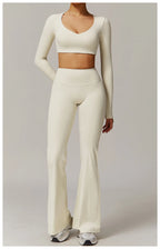 High Waist Wide Leg Pants Leggings Women Tights Fitness Bell-bottoms Yoga Elastic Leggings Push Up Gym Workout Flared Pants