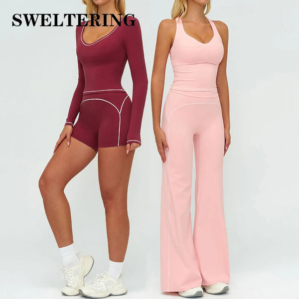 Crop Bra & Flare Leggings Set
