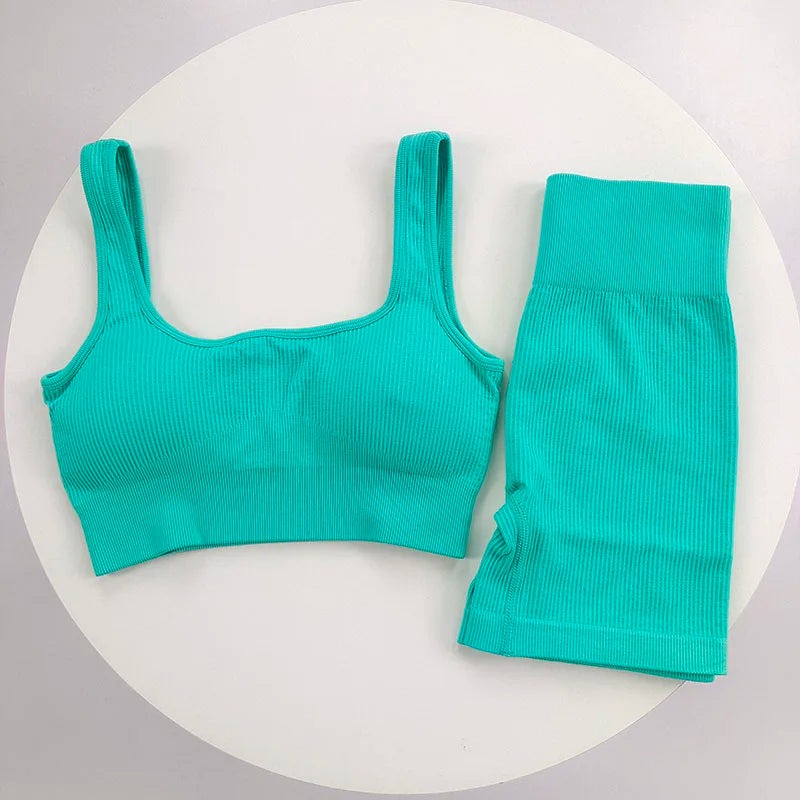 Ribbed Crop Bra & Shorts Set