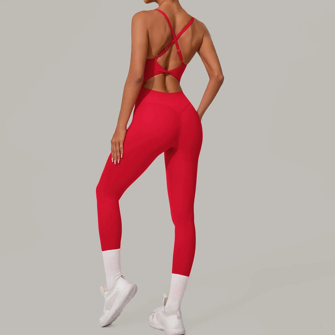 Cross Back Scrunch Jumpsuit