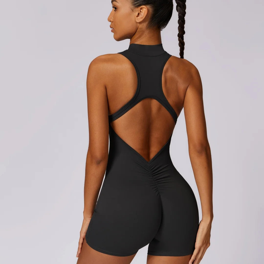 Zip Scrunch Back Romper