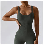 Spring Seamless One-Piece Yoga Suit Dance Belly Tightening Fitness Workout Set Stretch Bodysuit Gym Clothes Push Up Sportswear