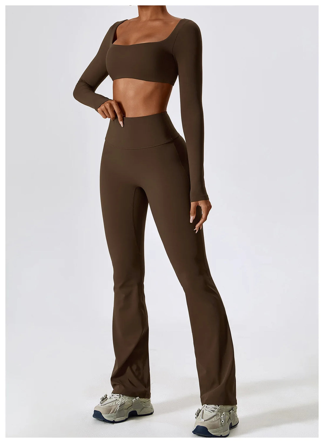 Long Sleeve Crop & Flare Set