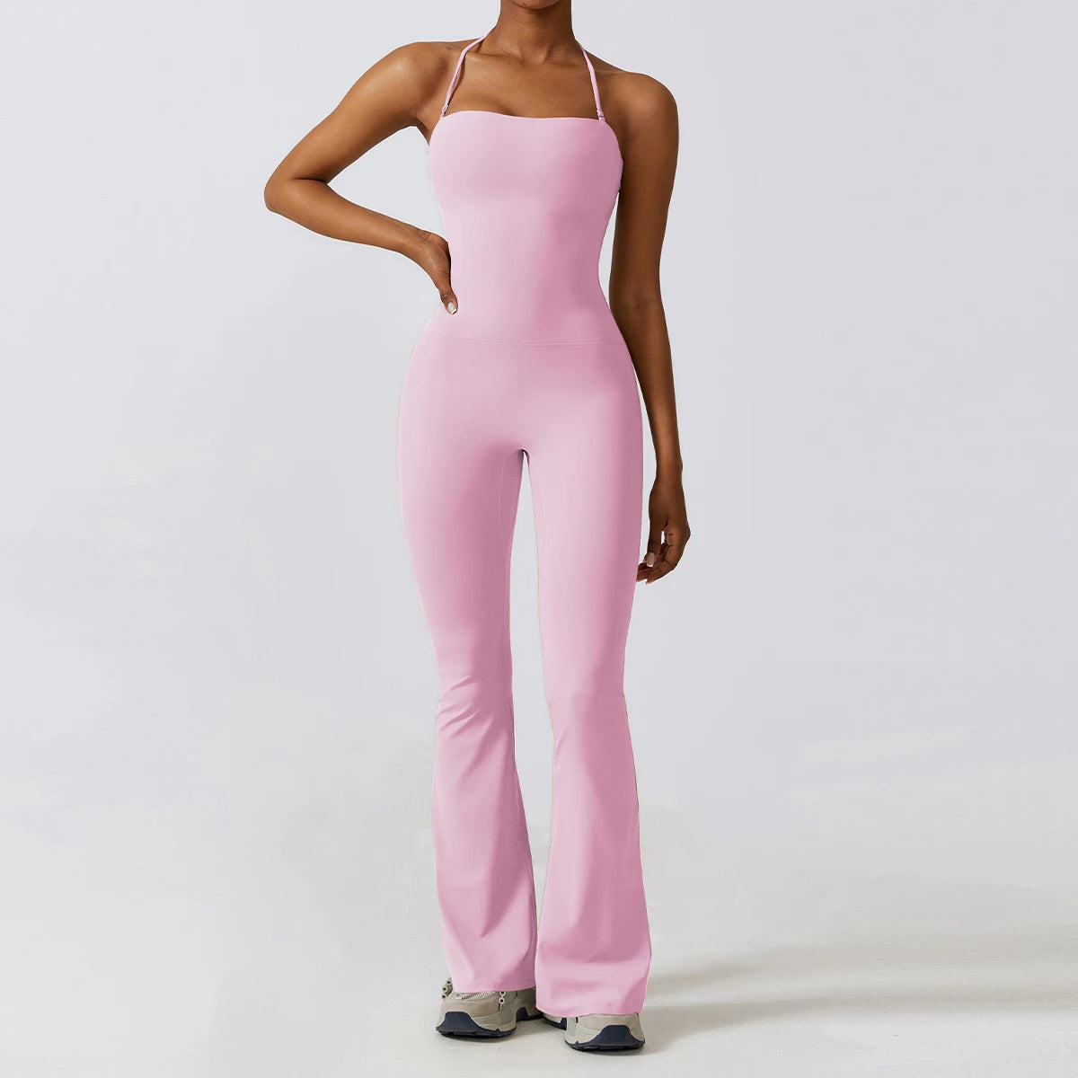Halter Neck Flare Jumpsuit