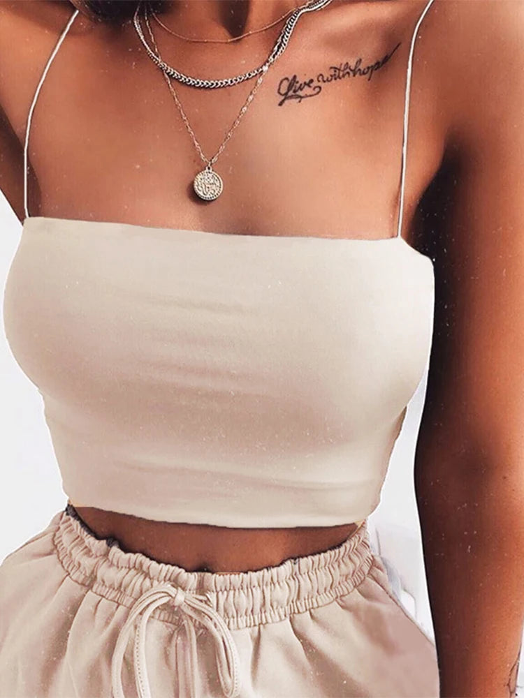 Spaghetti Strap Crop Cami