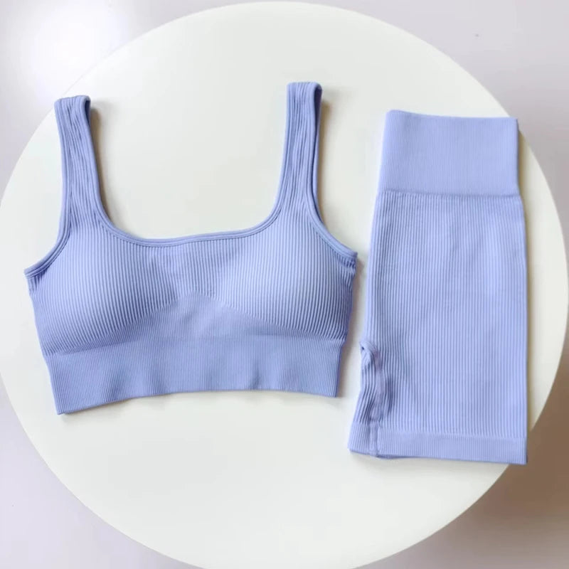 Ribbed Crop Bra & Shorts Set
