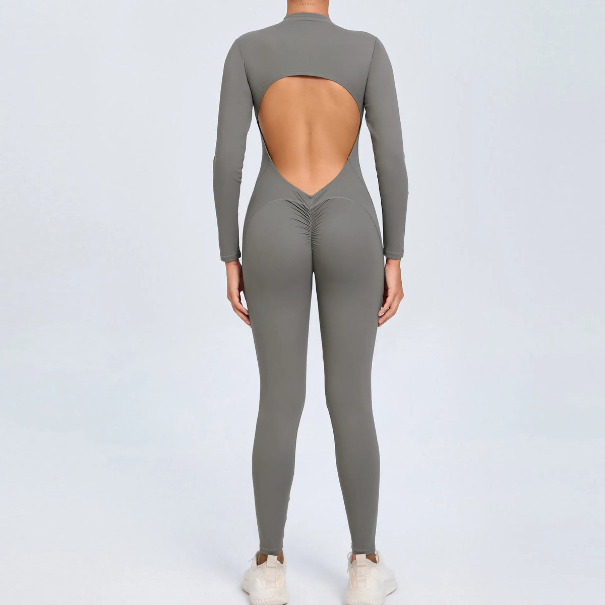 Long Sleeve V-Back Jumpsuit