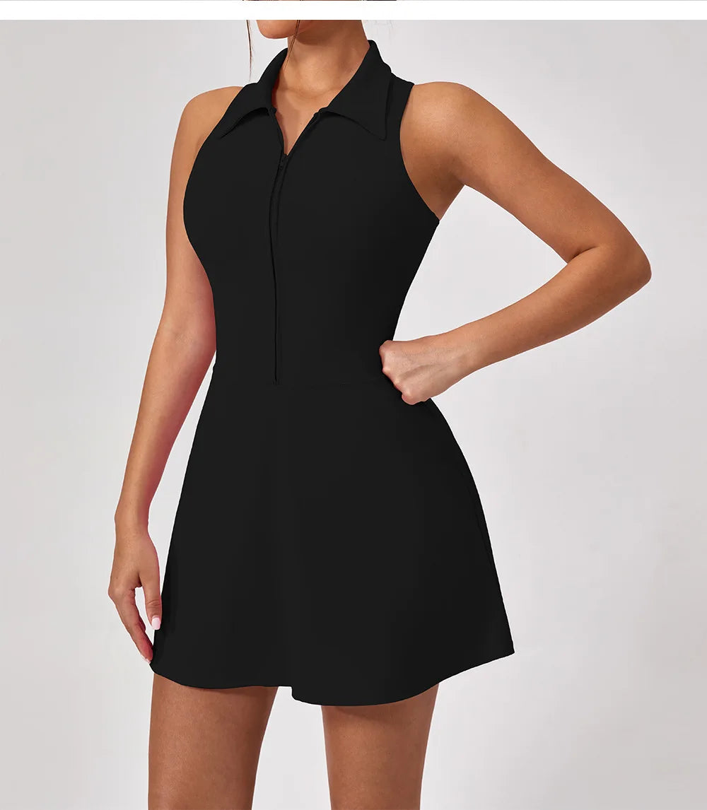 Collared Zip Tennis Dress