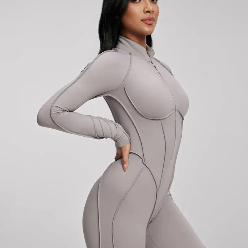Long Sleeve Zip Bodysuit Set