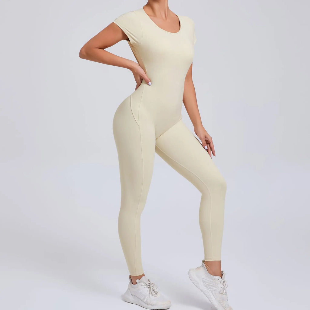 Yoga Set Sexy Backless One-piece Suit Female Rompers Quick Dry Yoga Clothing Workout Bodysuits Flared Sports Jumpsuit Women