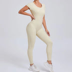 Yoga Set Sexy Backless One-piece Suit Female Rompers Quick Dry Yoga Clothing Workout Bodysuits Flared Sports Jumpsuit Women