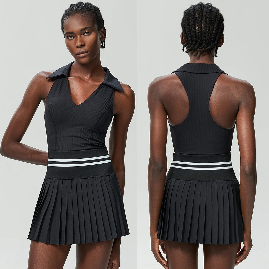 Collared Pleated Tennis Set