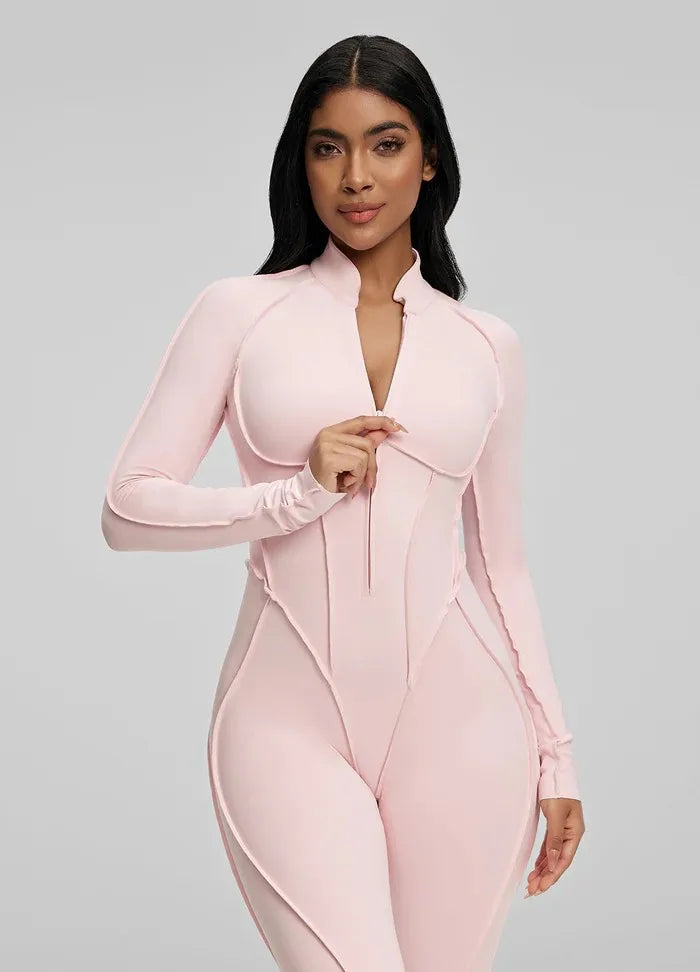 Long Sleeve Zip Bodysuit Set