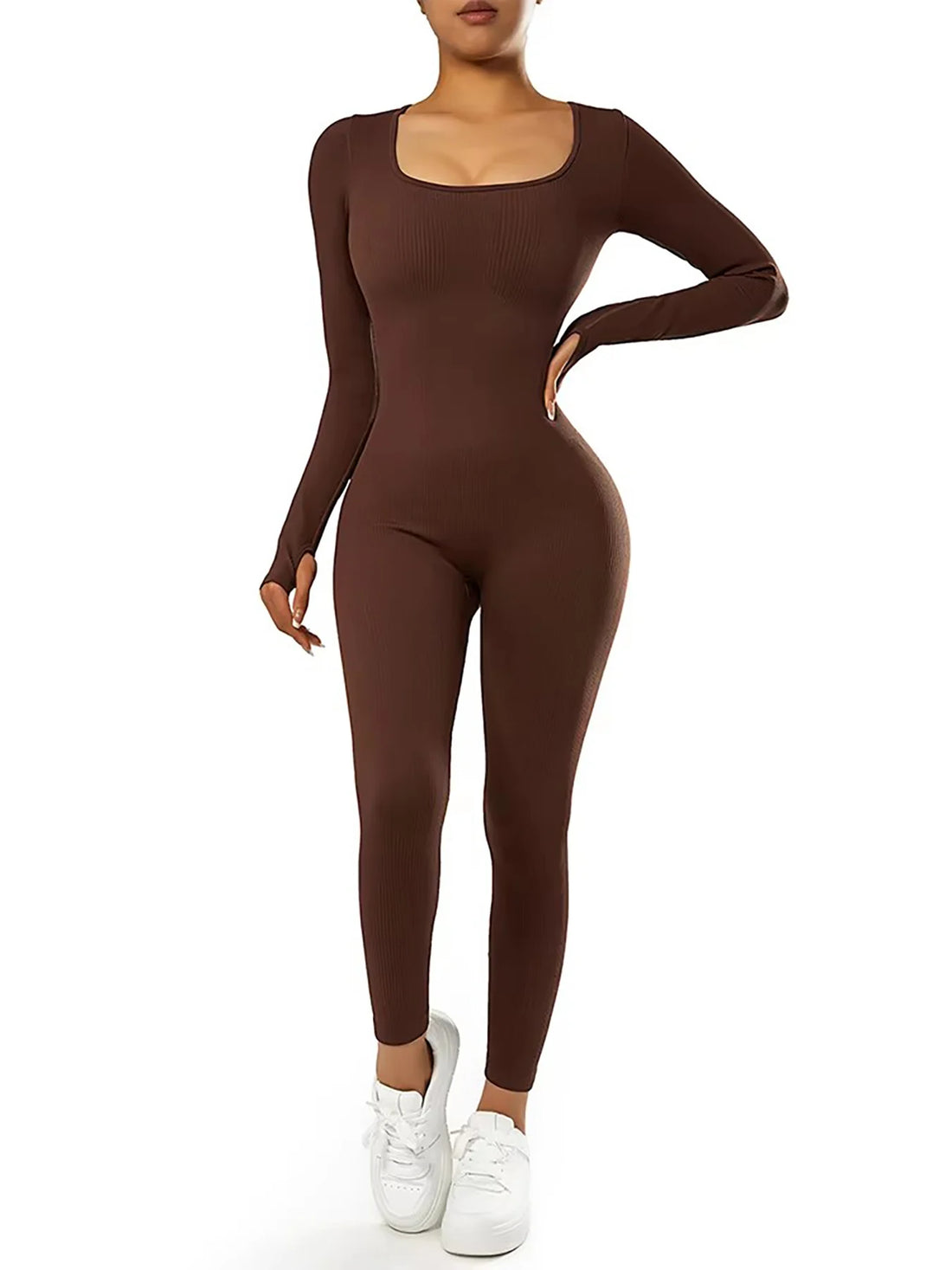Ribbed Long Sleeve Scoop Bodysuit