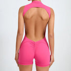 Elegant Backless Yoga Romper - Quick Dry & Breathable