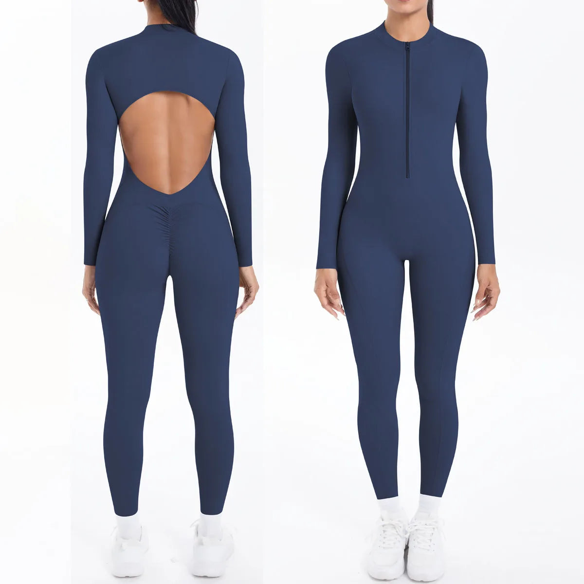 Long Sleeve Backless Zip Bodysuit