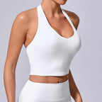 Ladies Sports Bra Sexy Hanging Neck High Support Impact Yoga Underwear Running Fitness Gym Push Up Workout Bra Padded Bralette