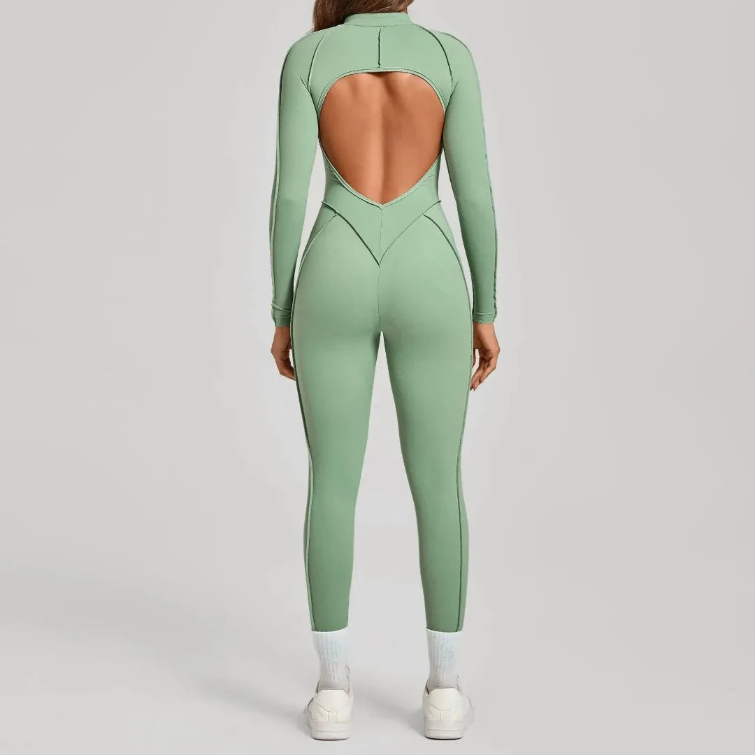 Backless Zip Jumpsuit
