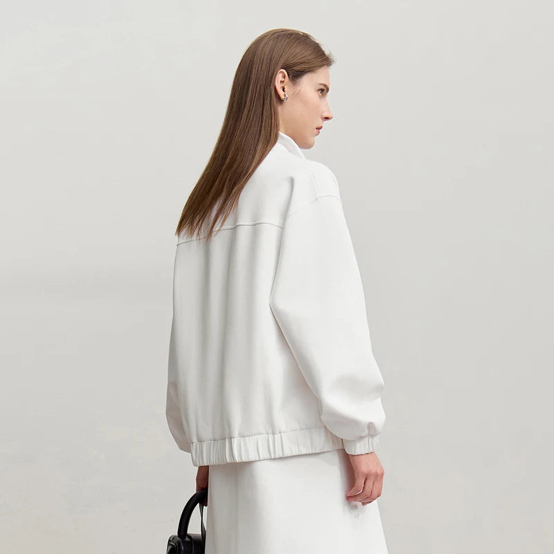 Knit Stand Collar Zip Jacket