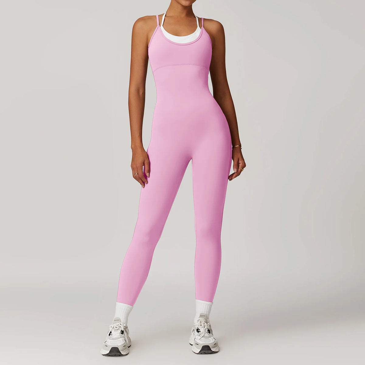 Color-Block Cross Back Jumpsuit