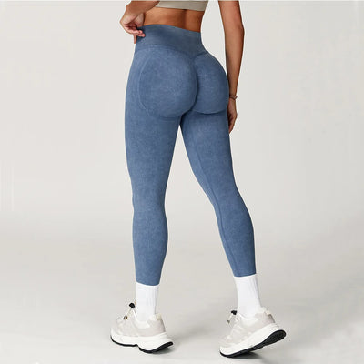 Washed Seamless Ribbed Leggings