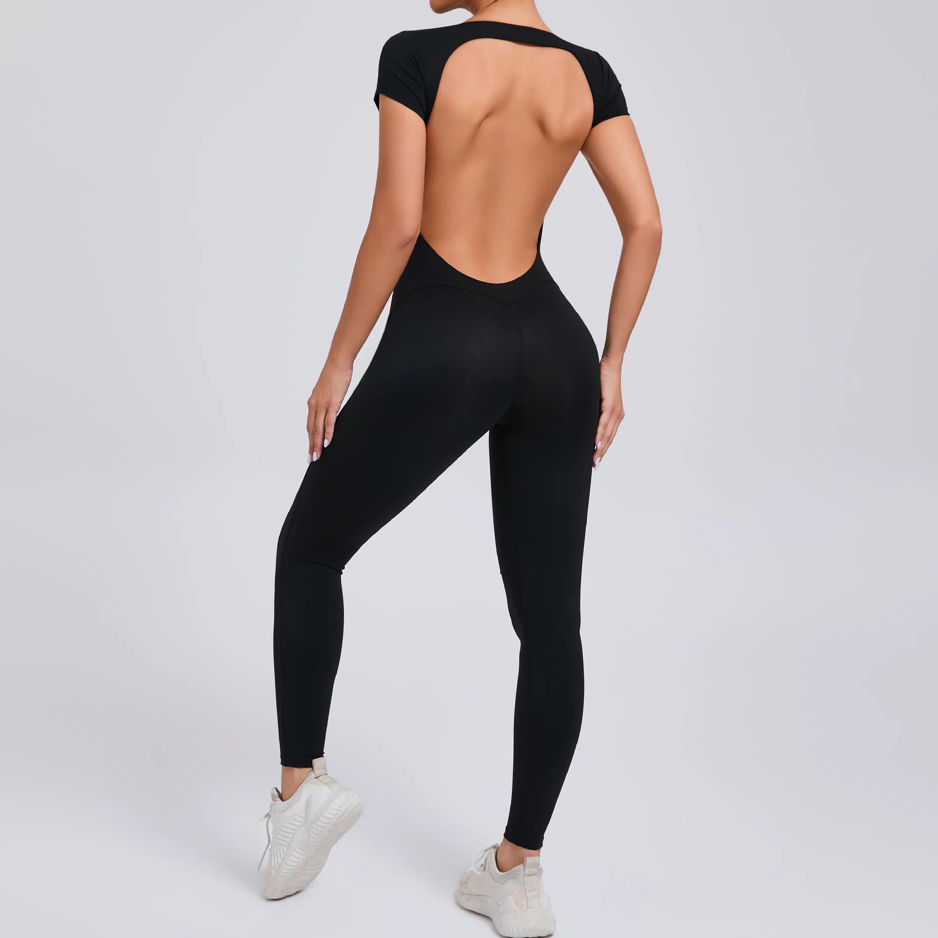 Yoga Set Sexy Backless One-piece Suit Female Rompers Quick Dry Yoga Clothing Workout Bodysuits Flared Sports Jumpsuit Women