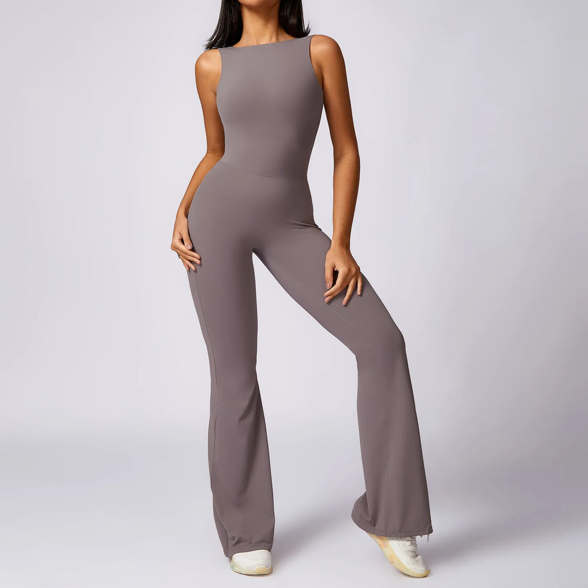 Deep Scoop Back Flare Jumpsuit