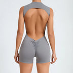 Elegant Backless Yoga Romper - Quick Dry & Breathable