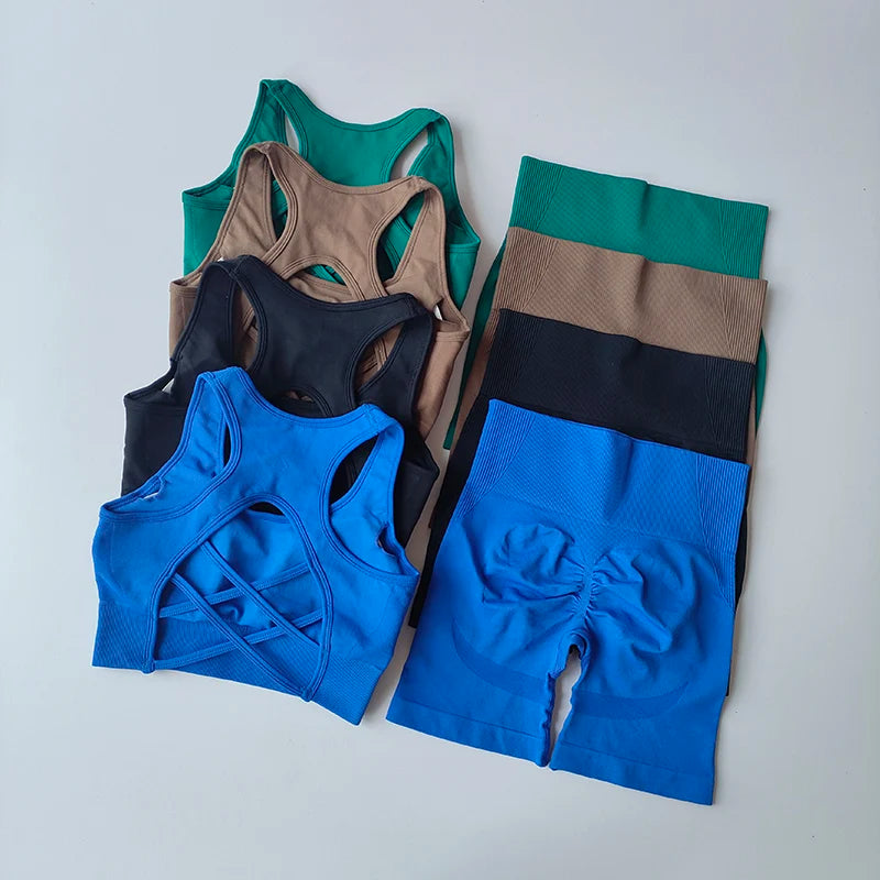 Strappy Bra & Scrunch Shorts Set
