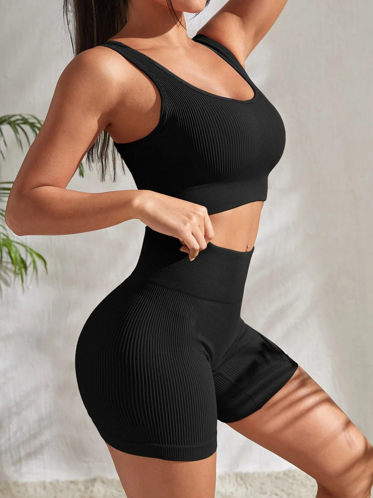 Ribbed Crop Tank & Shorts Set