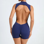 Elegant Backless Yoga Romper - Quick Dry & Breathable