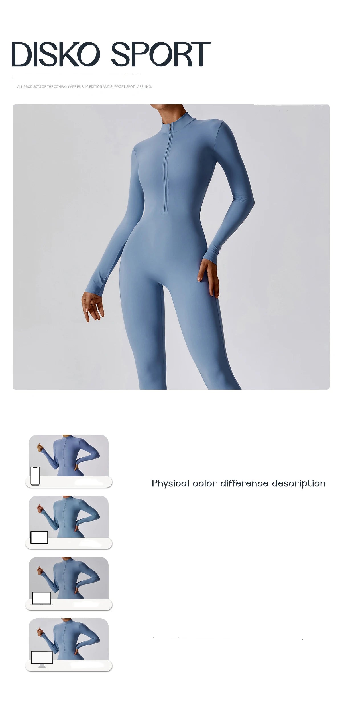 Ribbed Zip Long Sleeve Jumpsuit