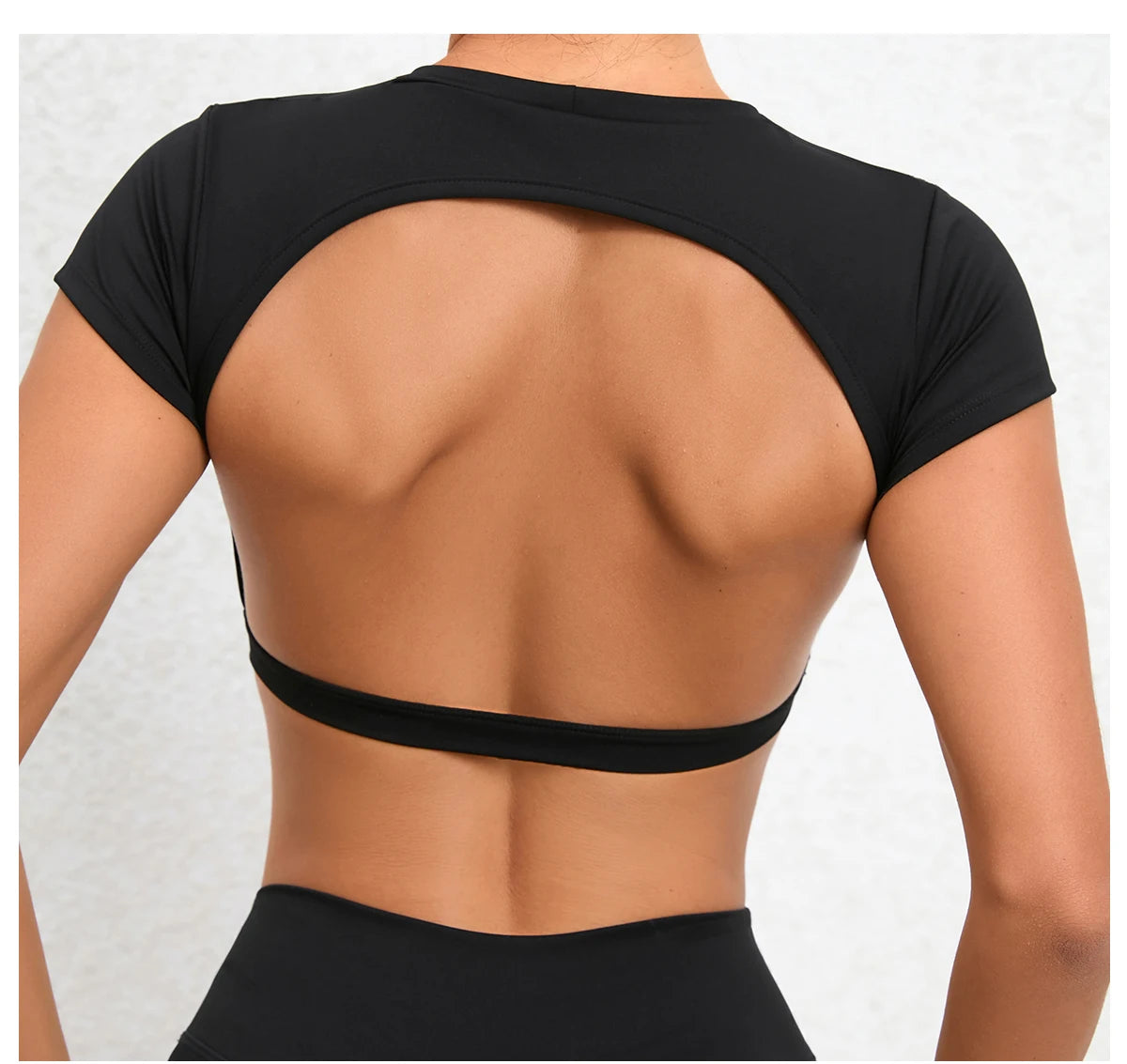 Sports Muscle Back Tee Without Padded Women Backless Sports Shirts Workout Gym Training Yoga T-Shirt Outdoor Open Back Tops