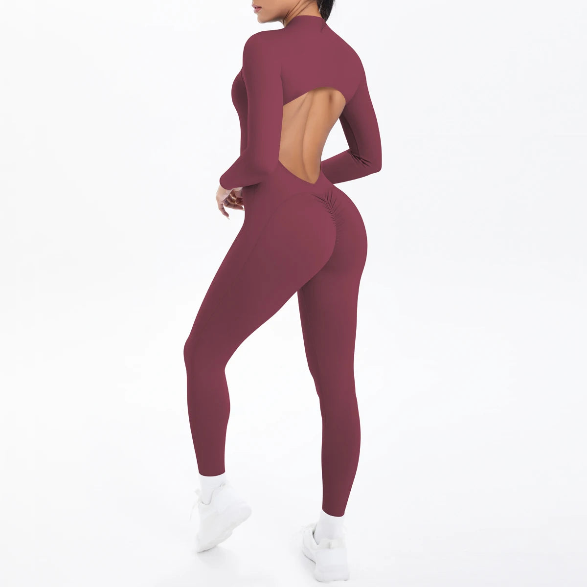 Long Sleeve Backless Zip Bodysuit