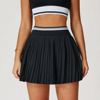 Chic High Waist Pleated Tennis Skort with Pockets