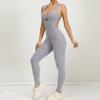 Women's Yoga Rompers One Piece Tummy Control Jumpsuit Padded Sports Bra Romper Fitness Sportwear