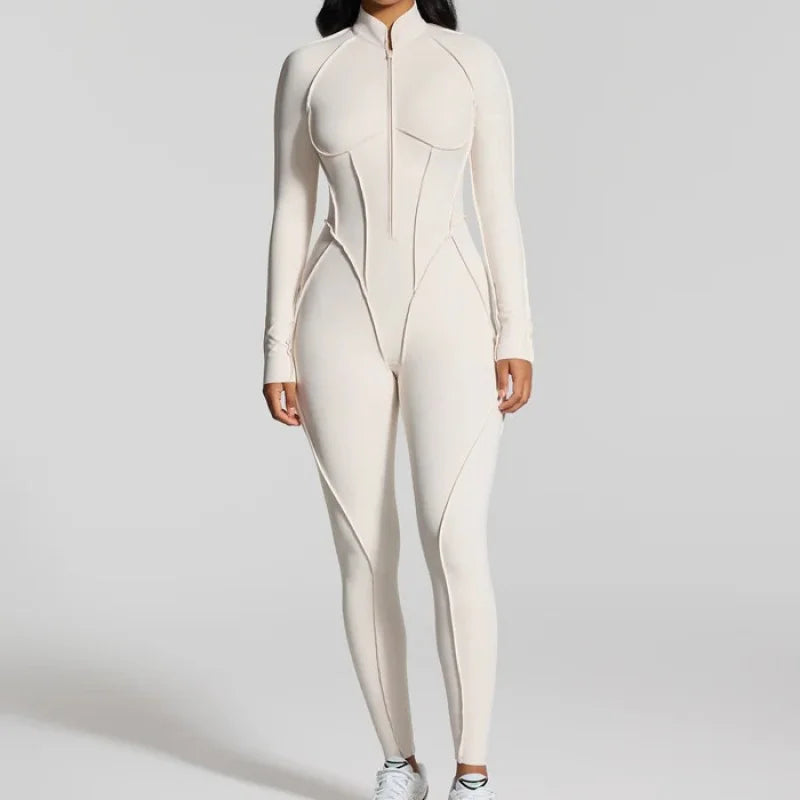 Long Sleeve Zip Bodysuit Set